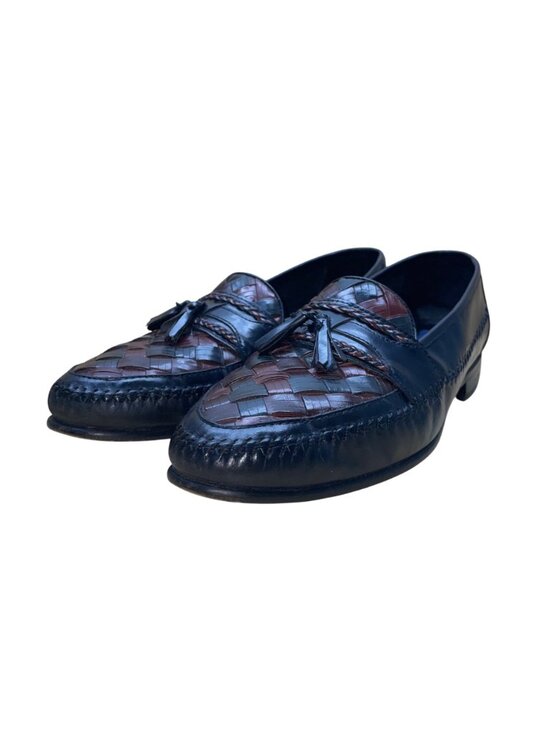Giorgio Brutini Men’s Black & Brown Leather Woven Tassel Loafers Size 12D main image 4